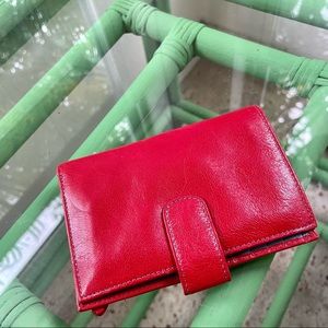 Tusk Genuine Leather Red Wallet- Slim/Compact-Perfect for Travel